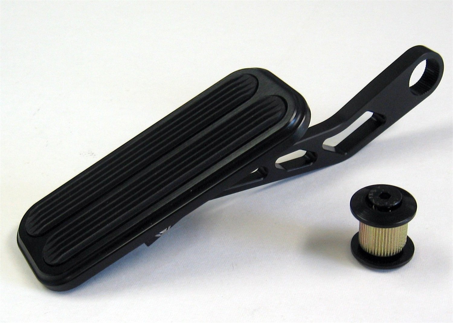 X-Large Lokar Black Billet Aluminum Drive-By-Wire Spring-Loaded Throttle Pedal with Rubber