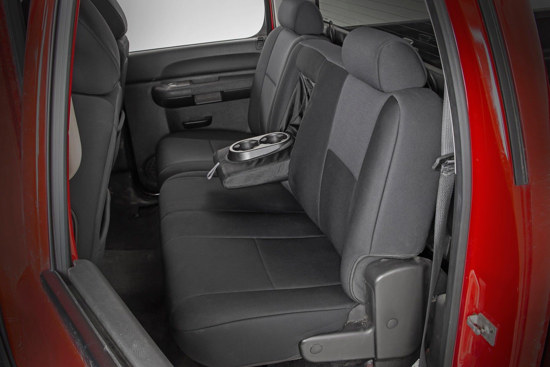 Rough Country Neoprene Seat Covers for GMC Sierra & Chevy Silverado 1500/2500HD (2007-2013) - Waterproof & UV Resistant, Foam Padded, Front & Rear Seat Cover Set