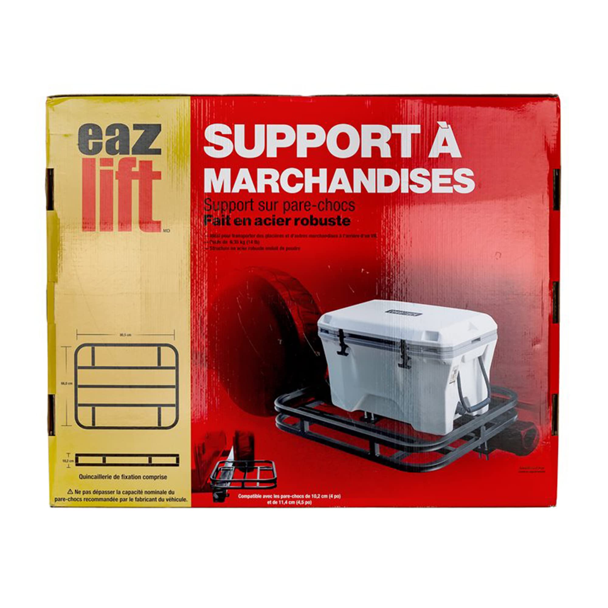 Eaz-Lift Camco RV Bumper Mounted Cargo Carrier - Perfect for Carrying Cargo on The Back of Your RV - Fits 4-inch and 4-1/2-inch Bumpers - Mounting Hardware Included (48470), Black