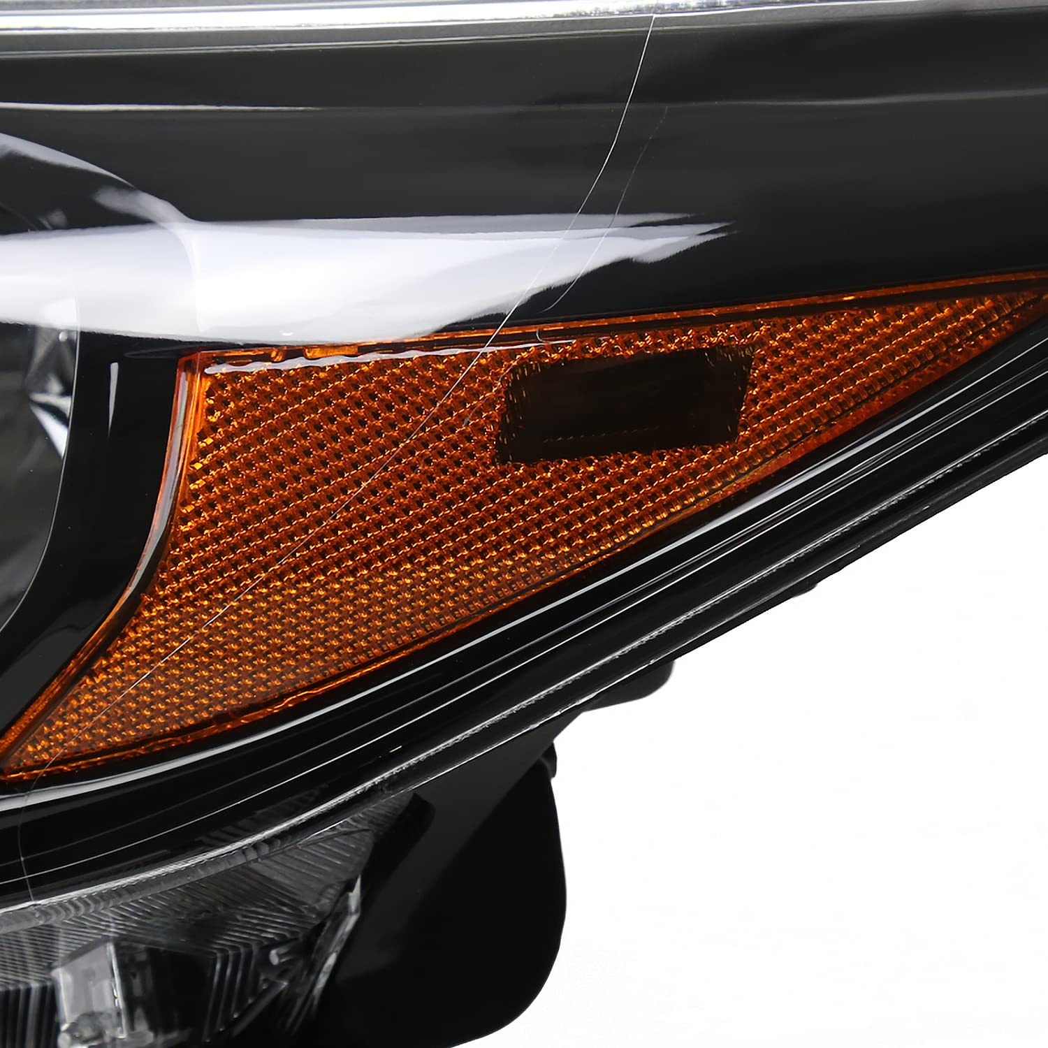 Left Driver Side SPEC-D TUNING Glossy Black Headlight Compatible with 2016-2018 Honda HR-V Headlamp Assembly