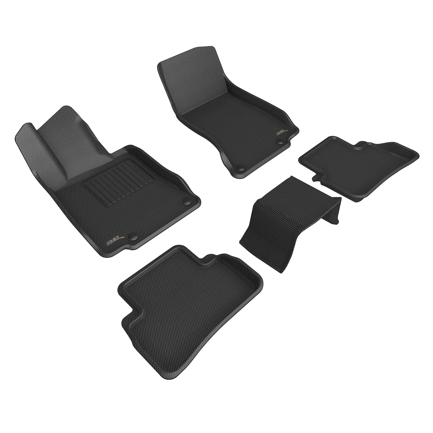 3D MAXpider Kagu Custom Fit Floor Mat (Black) Compatible with Mercedes-Benz C-Class Sedan (W206) 2022-2026 - 1st & 2nd Row