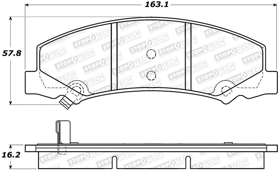 Front StopTech 308.11590 Brake Pads with Shims and Hardware Street
