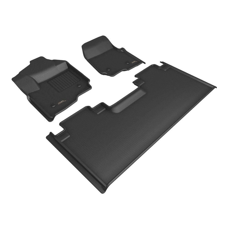 Kagu 3D MAXpider Custom Fit Floor Mat (Black) Compatible with Ford F-250/350/450 Supercab 2017-2026 (w/Bench Seat, Vinyl Floors) - Full Set