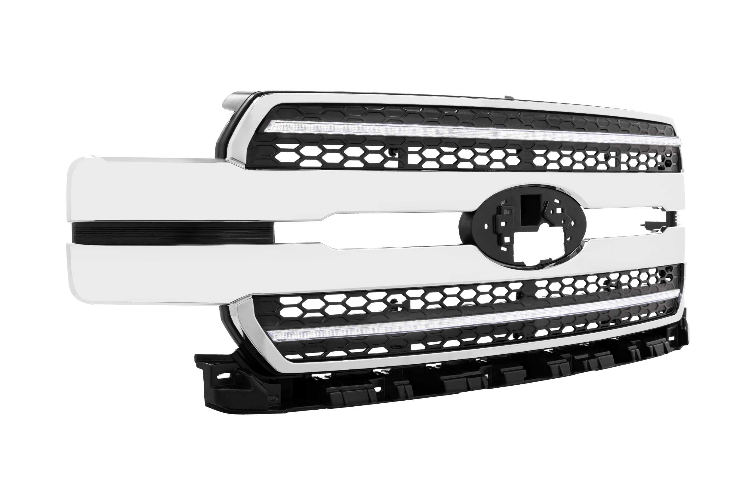 Ford F-150 18-20 Morimoto XBG LED DRL Grille Fits, Plug and Play Chrome Grille with White LED DRL (XBG15)