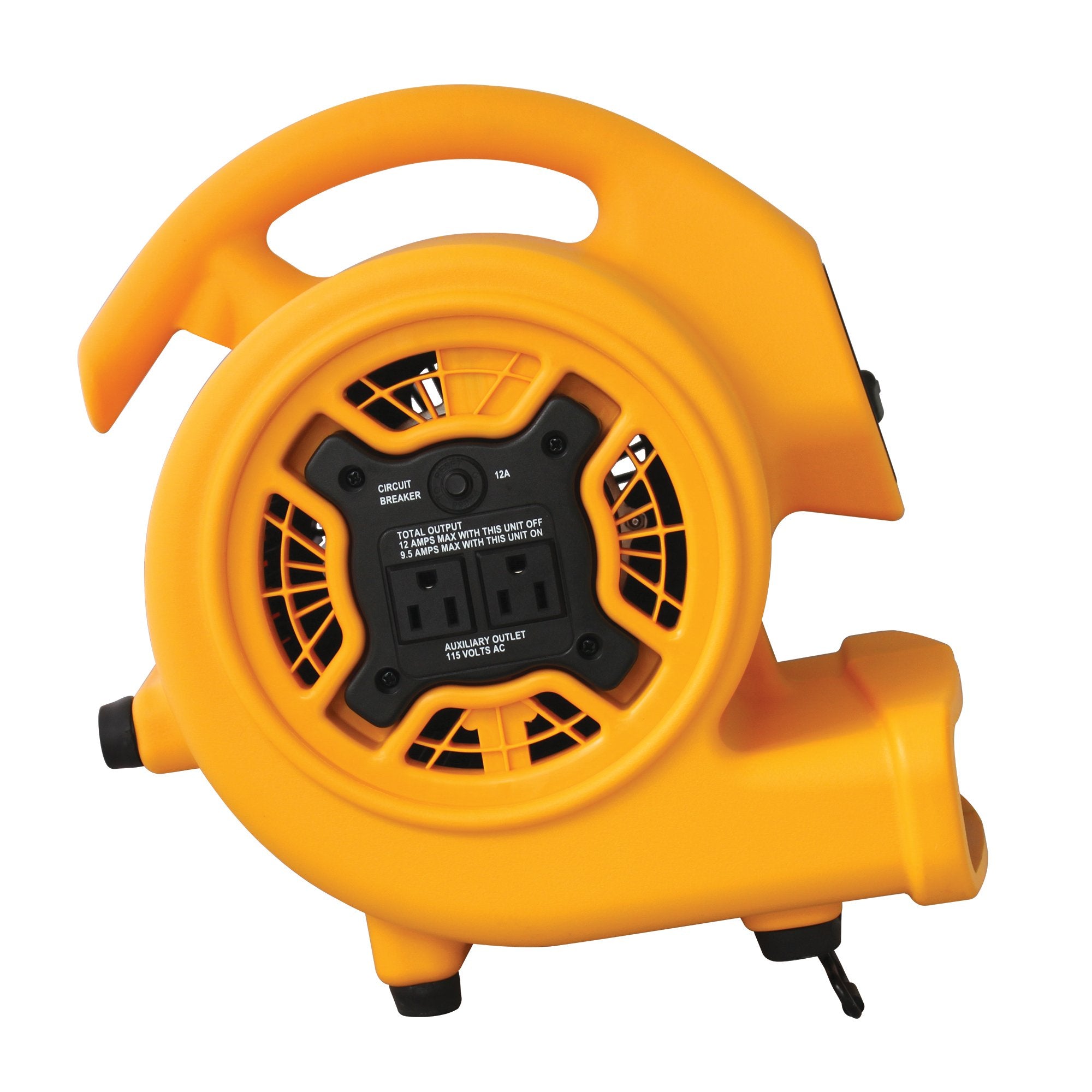 P-130A XPOWER Mini Mighty 1/5 HP 800 CFM Centrifugal Air Mover, Carpet Dryer, Floor Fan, Blower, Stackable, Daisy Chain, for Water Damage Restoration, Janitorial, Plumbing, Home Use, Yellow