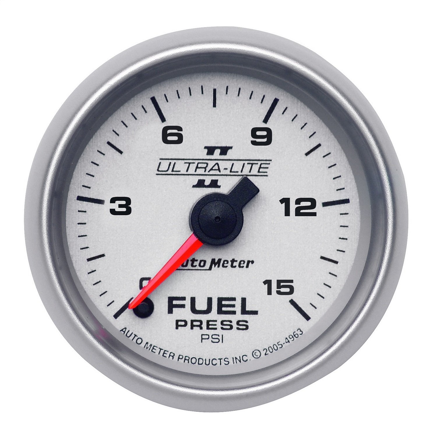 Auto Meter Ultra-Lite II 2-1/16" 0-15 PSI Full Sweep Electric Fuel Pressure Gauge 4961