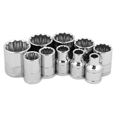 10-Piece Performance Tool W38500 3/8-Inch Drive 12pt SAE Socket Set