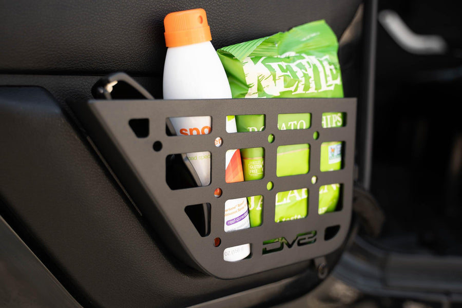 Slim Rear Door Molle Pockets DV8 Offroad for 2011-2018 Jeep Wrangler JK | Replaces The Weak Factory Netting | Slimmer Width for Improved Legroom | Molle Panel Design for Gear Mounting Solutions | Pair