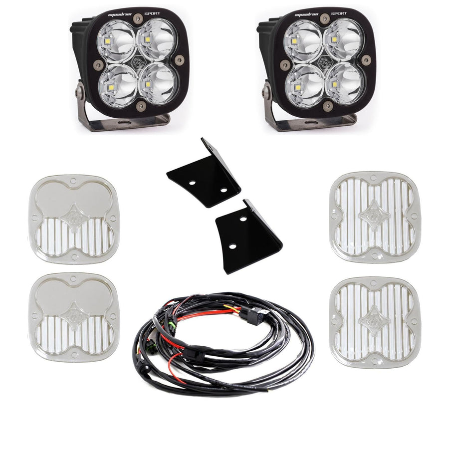 Baja Designs A-Pillar Light Kit Squadron Sport LED for Jeep Wrangler JK 2007-18 (Spot Lens; Clear)