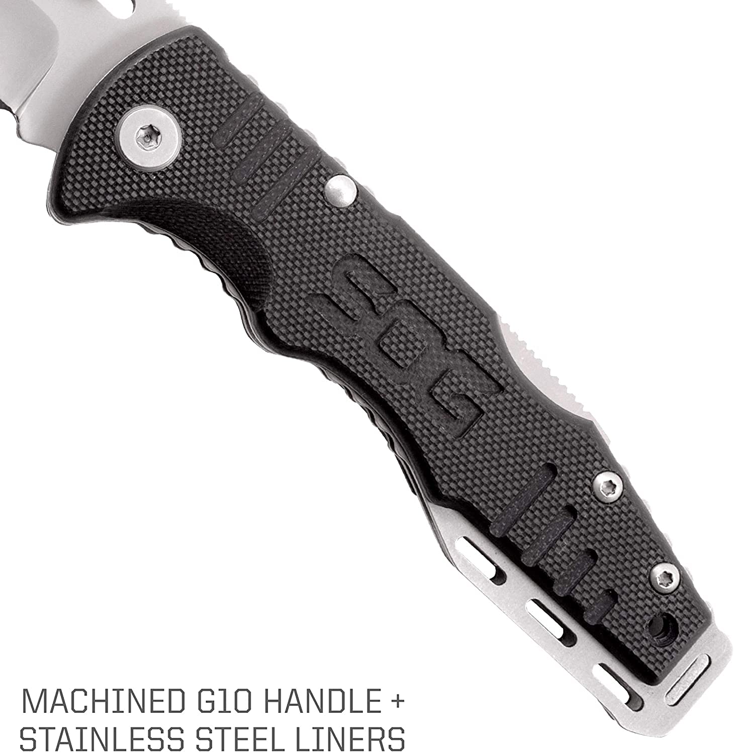 SOG Mini Salute Tactical Knife- EDC Folding Pocket Knife with 3.1 Inch Blade, Adjustable Thumb Stud and Low Carry Bayonet Clip, Bead Blasted (FF1001-CP)