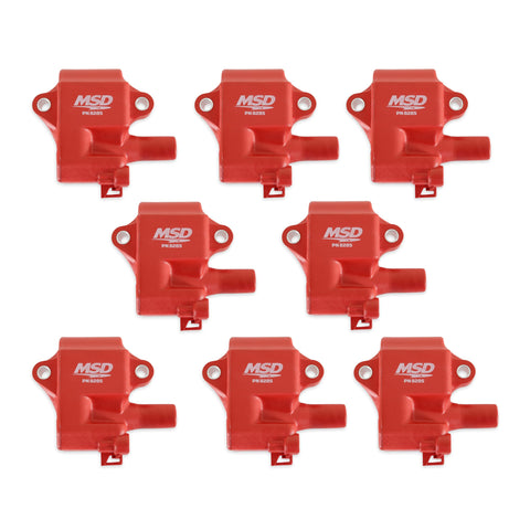 Pro Power Series MSD 82858 Ignition Coils, Red, 8-Pack