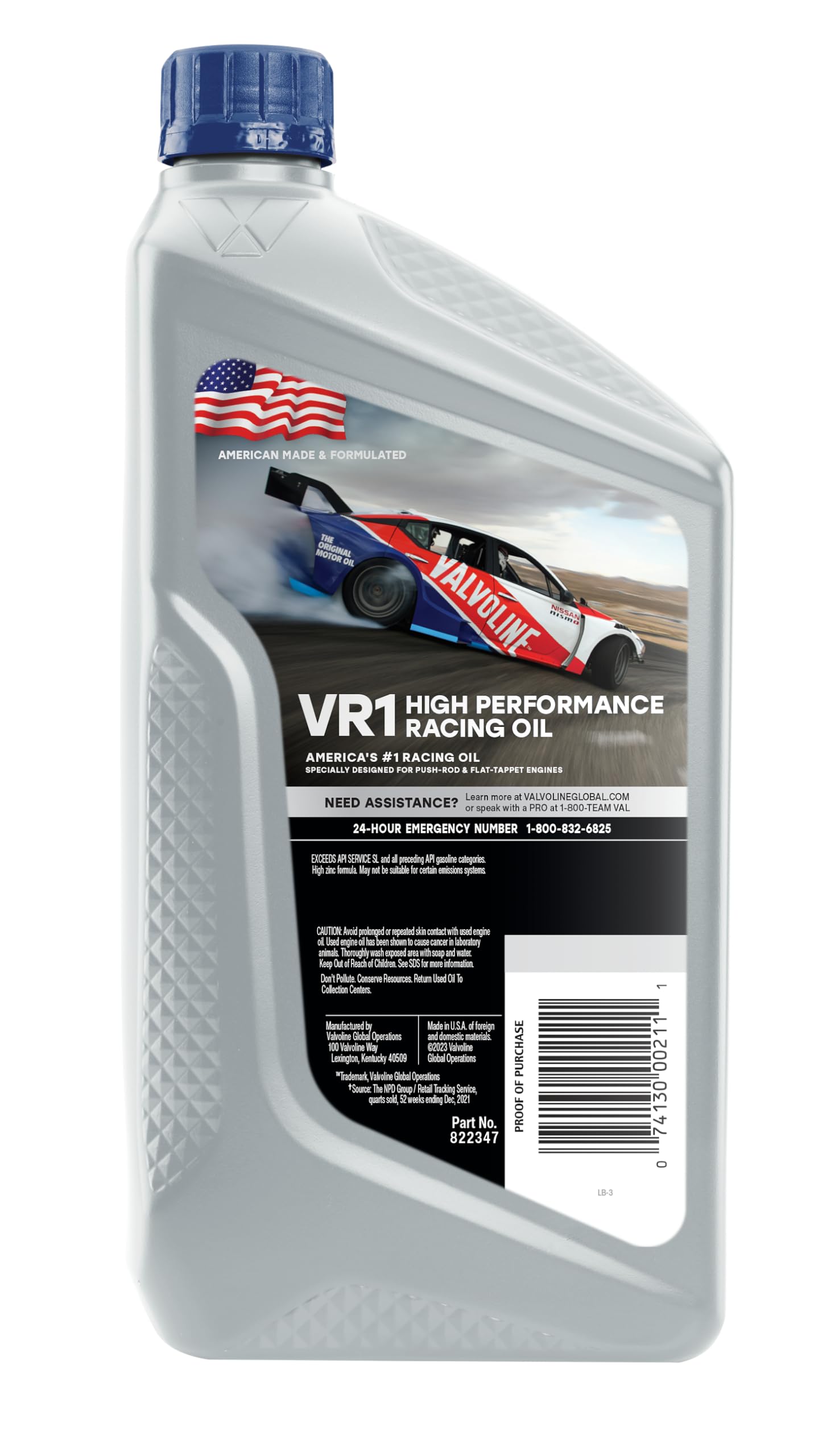 Valvoline SAE 20W-50 VR1 Racing Motor Oil 1 QT, Case of 6