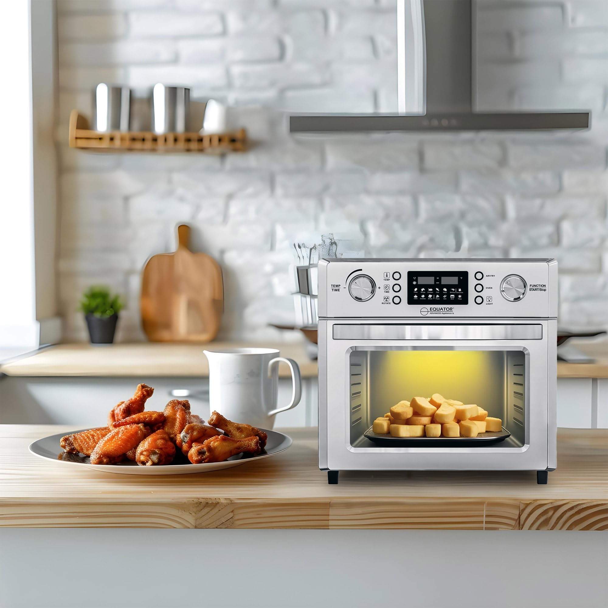 Equator 5-in-1 Countertop Air Fryer Oven + Convection + Pizza + Grill + Dehydrator Stainless Steel | 0.93 cu.ft | 110V | 360° Air Circulation System