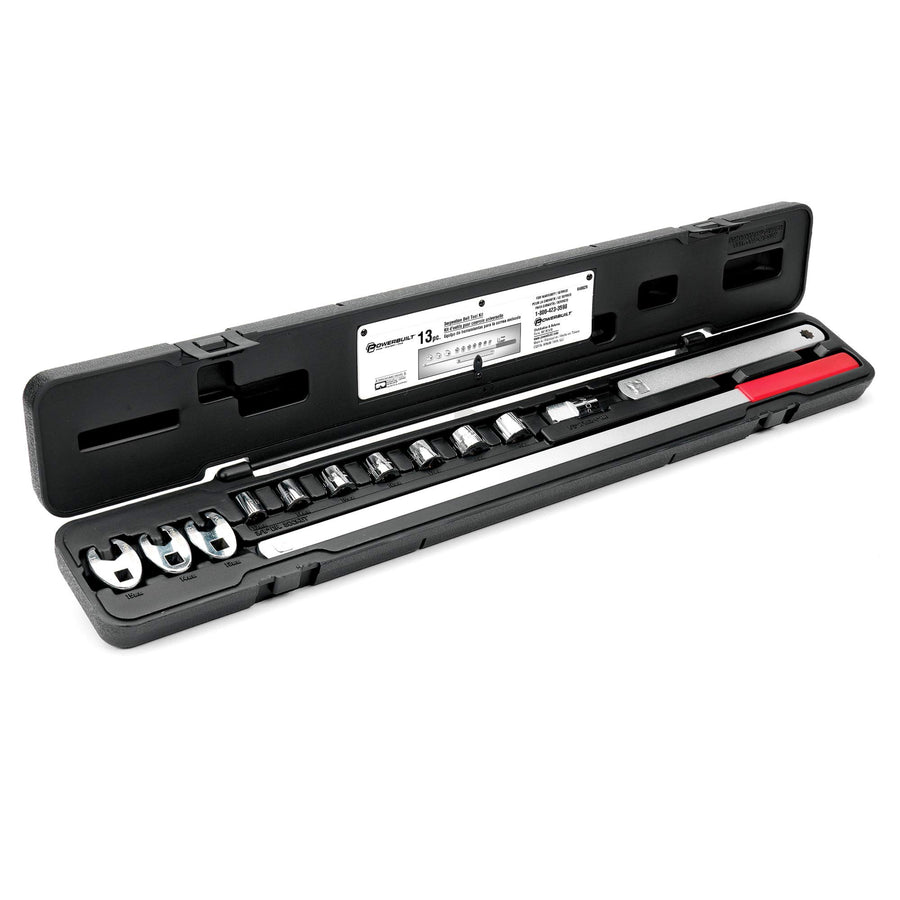 Powerbuilt Tool Set Serpentine Belt, Remove and Install Car Vehicle Serpentine Belts, for Spring-Loaded, Accessories and Storage Case Included - 648629,Silver