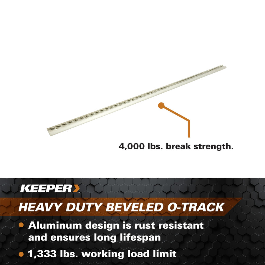 4’ Heavy Duty Keeper Beveled O-Track, Chrome
