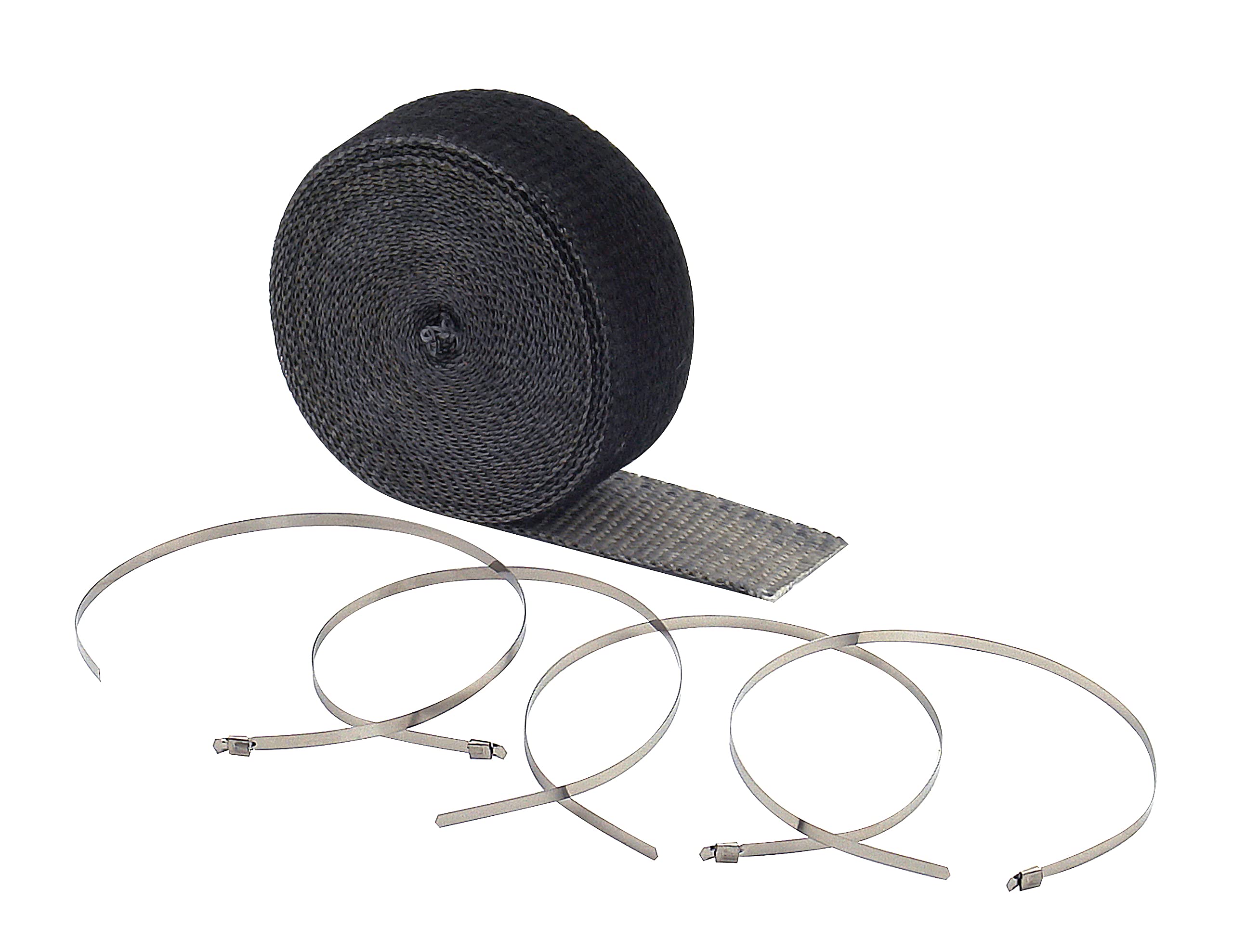 2002BK ACCEL Exhaust Wrap Kit - Black 2 in x 25 ft Roll - with (4) 14 in Stainless Steel Tie Straps