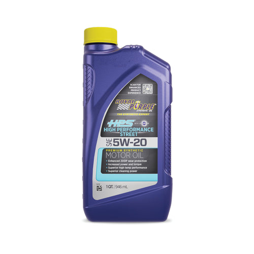 HPS 5W-20 Royal Purple Synthetic Motor Oil with Synerlec Additive Technology - 1 Quart, (Case of 6)