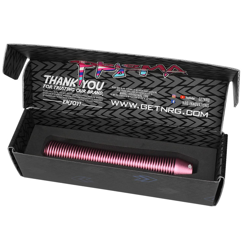 NRG Innovations Universal Aluminum SK-710PK Shift Knob with Thread Adapters, Heatsink Style Long Curvy Cylinder Lever,Pink