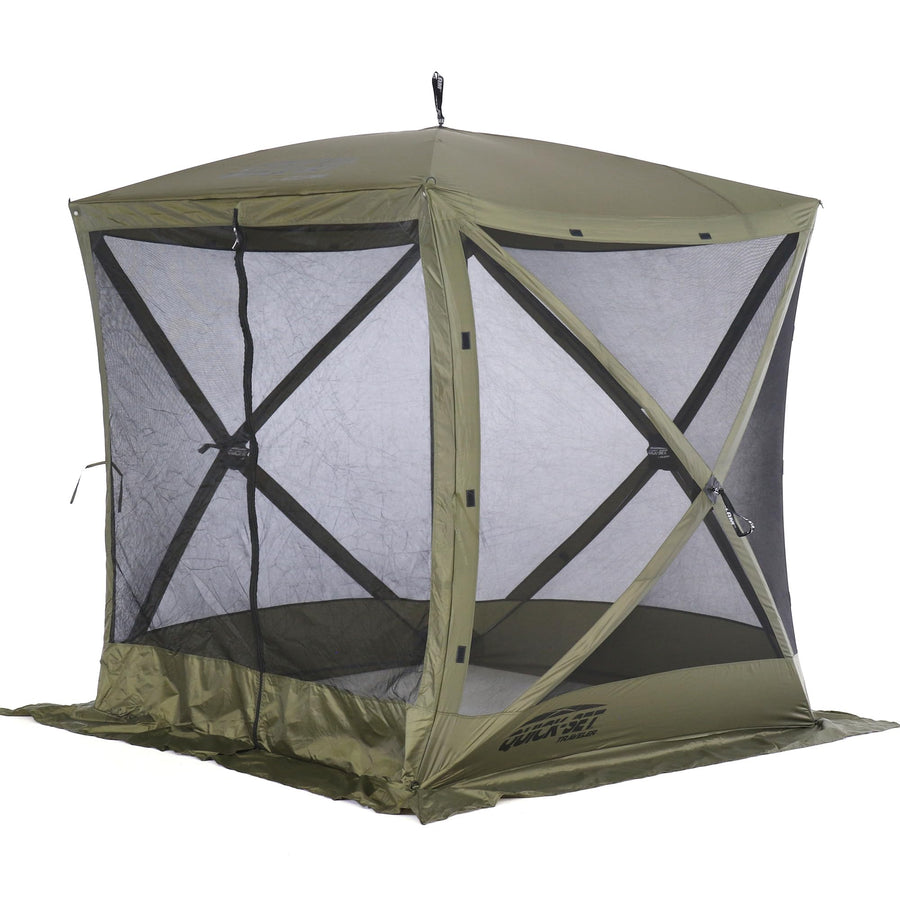Pop Up CLAM Screen Tent, Outdoor Camping Gazebo Canopy, Traveler, 6' x 6', Green