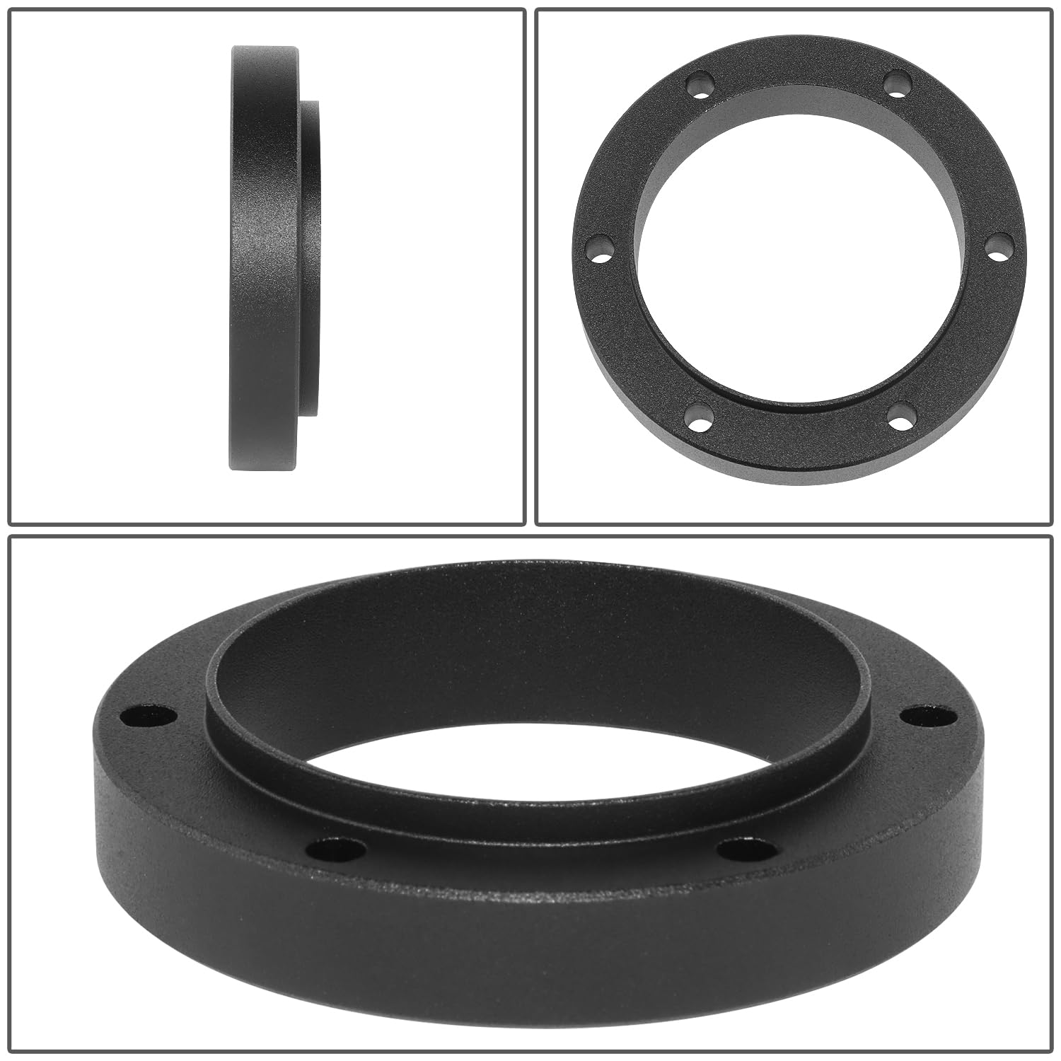 NRG Innovations Semi-Universal Steering Wheel 1/2" Spacer No Threads, 6061 Aluminum Hub Extension Spacer w/Horn Space, 6x70mm Bolt Patterns, Black, NRG-SRK-520BK