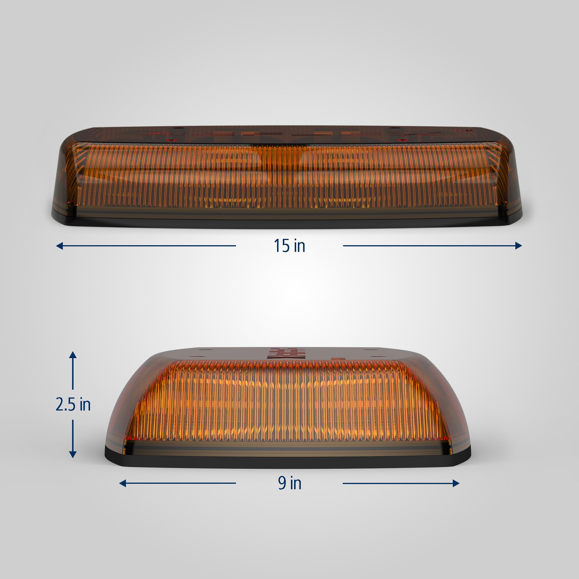 ECCO Mini Bar Amber LED 15 Inch Roof Top Light Bar 12V 24V for Cars Trucks Snow Plow Vehicles Warning Caution Lights, 5 year Warranty