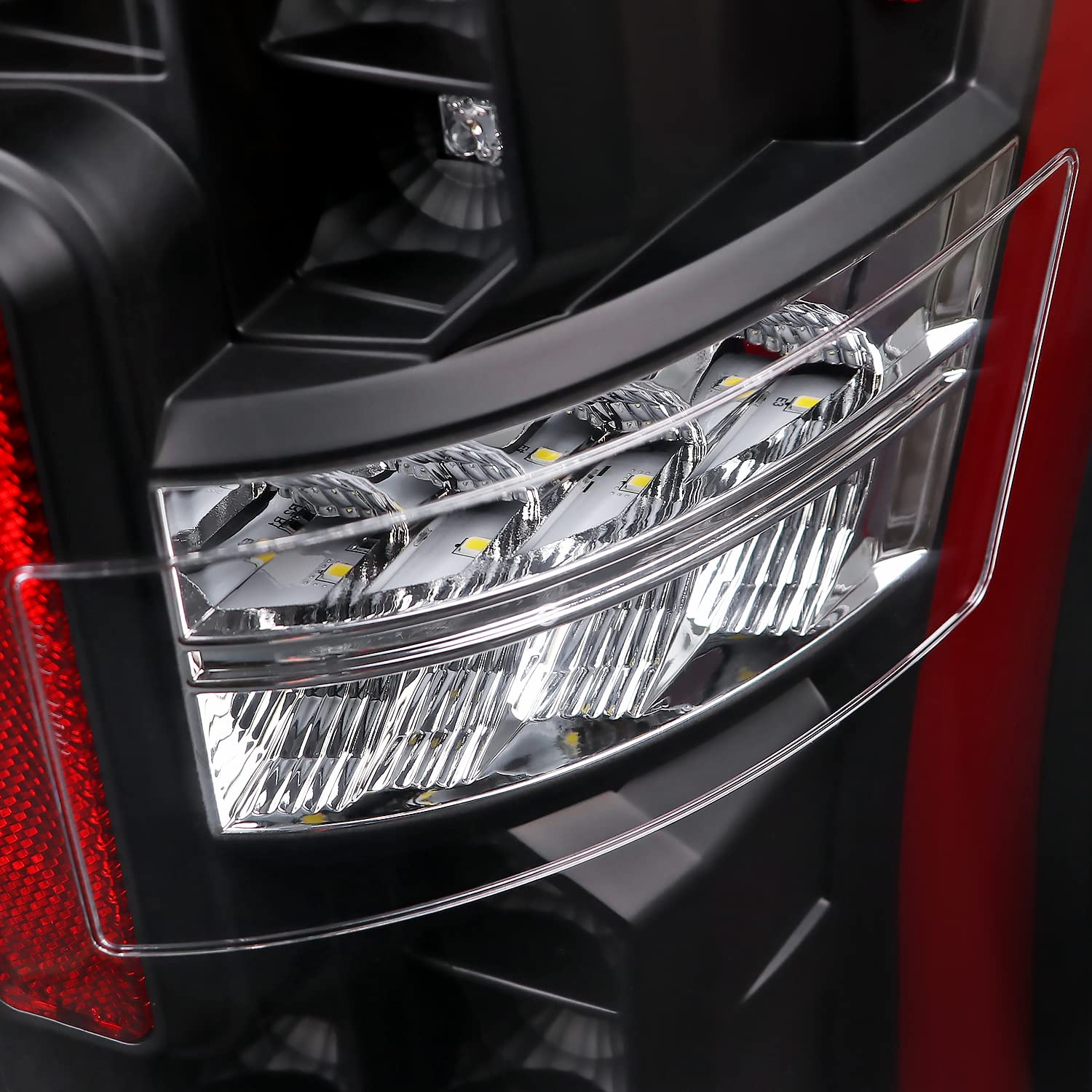 Matte Black SPEC-D TUNING LED Tail Lights w/Red LED Tube Compatible with 2017-2019 Ford F250/350/450/550, Left + Right Pair Tail Lamp Assembly
