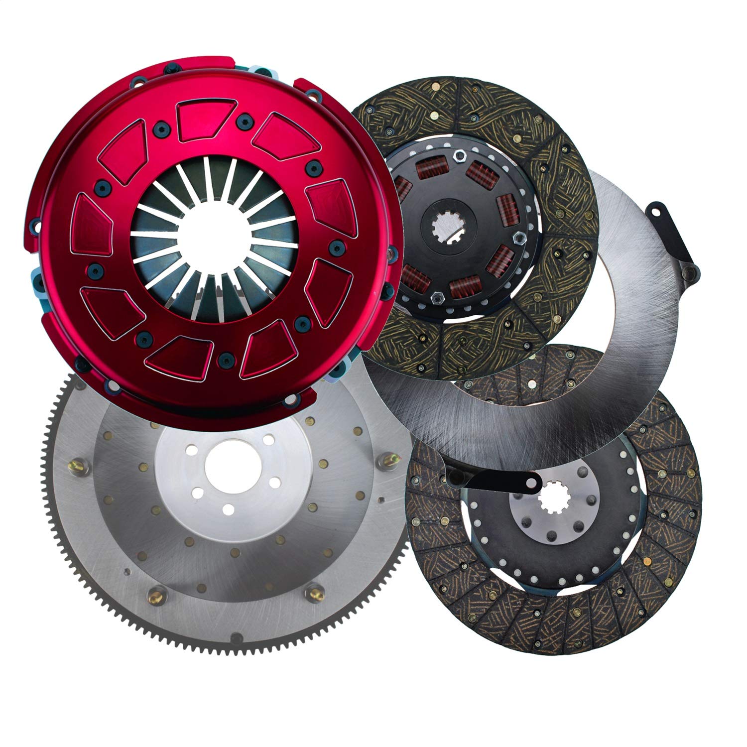 Pro Street Ram 60-2400 Dual Disc Clutch System Size 10.5 166 Tooth Count 10 Spline By 1 1/8 in. 0 Balance Incl. Flywheel/Disc/Pressure Plate Dual Disc Clutch System