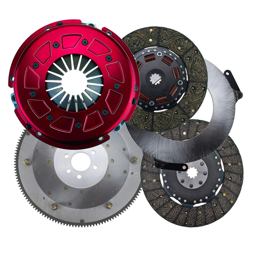 Pro Street Ram 60-2400 Dual Disc Clutch System Size 10.5 166 Tooth Count 10 Spline By 1 1/8 in. 0 Balance Incl. Flywheel/Disc/Pressure Plate Dual Disc Clutch System