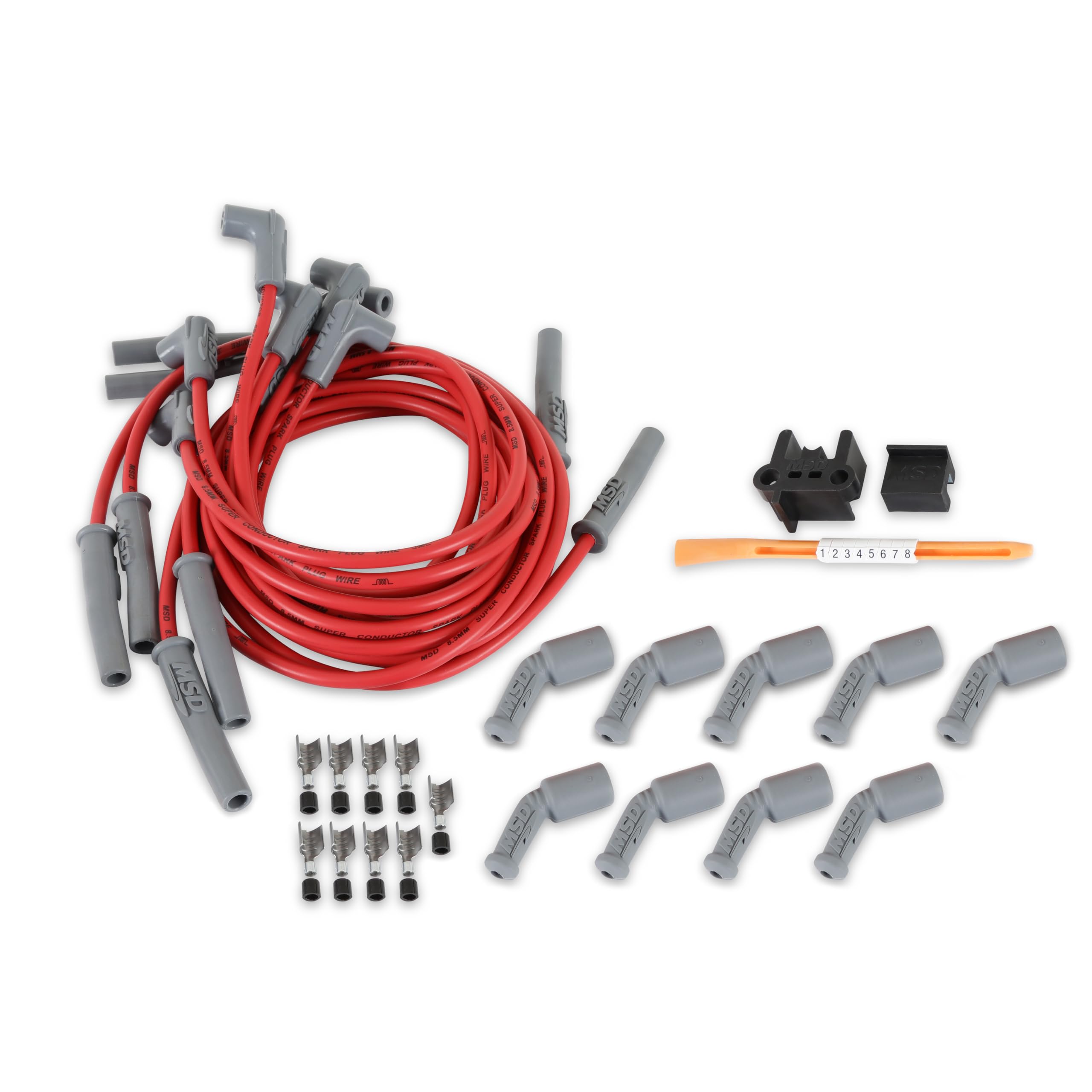 Super Conductor MSD 32079 Spark Plug Wire Set, Red