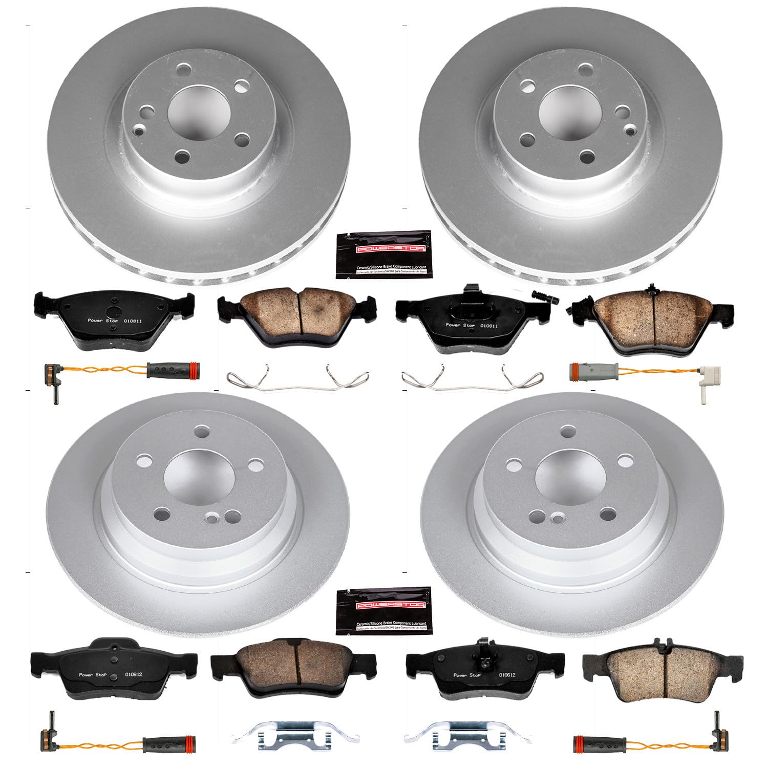 Power Stop CRK4511 Z23 Evolution Geomet Coated Brake Kit Front and Rear For Mercedes-Benz E320 2004-2005 [Model Specific]