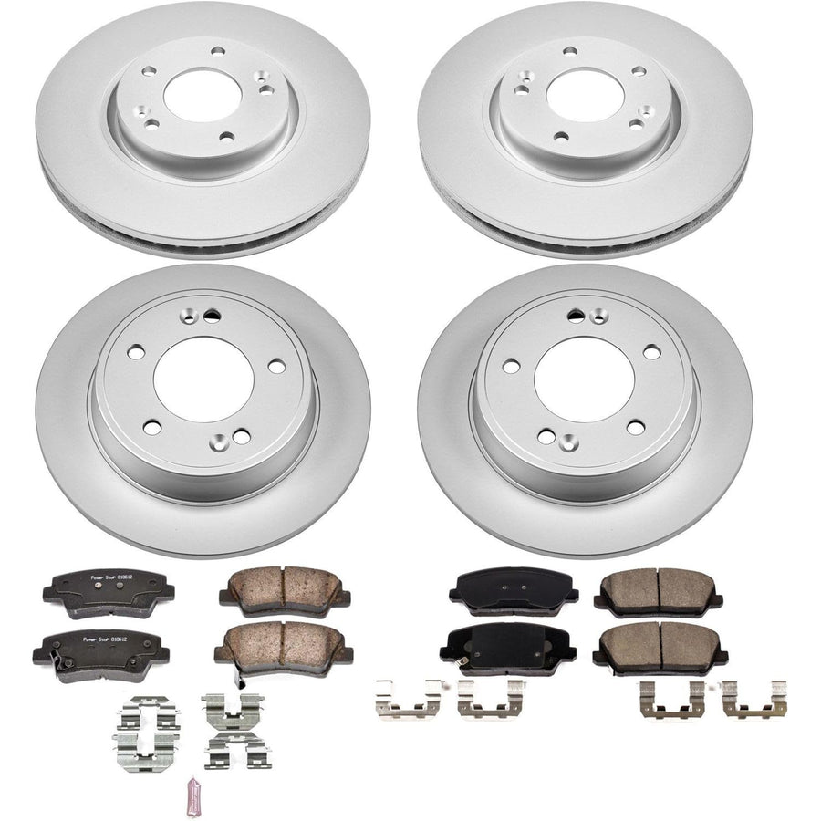 Power Stop CRK8162 Brake Kit Front & Rear - Coated Rotors and Z17 Ceramic Brake Pads