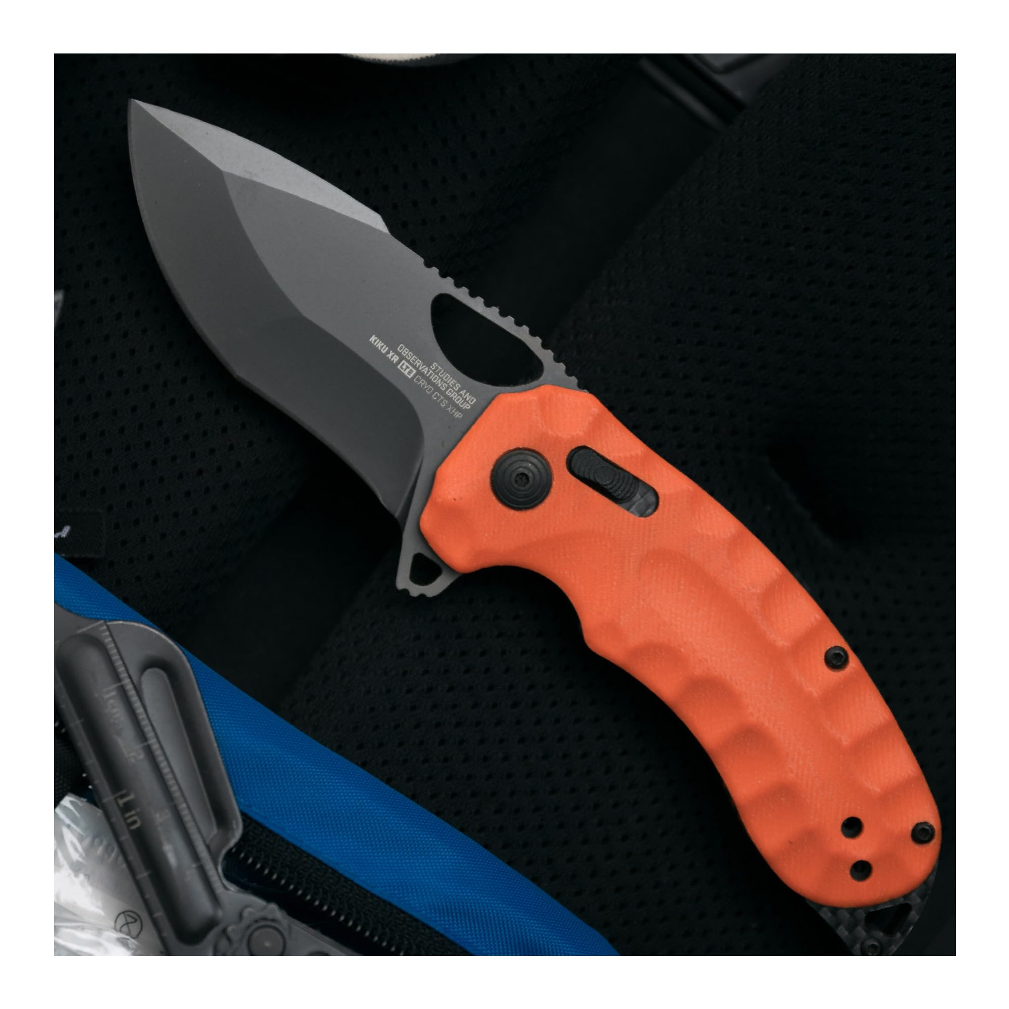 SOG KIKU XR LTE Folding Knife Lightweight Outdoor Ambidextrous Large-Format | CTS XHP Steel Blade | XR Locking Mechanism, Orange G10