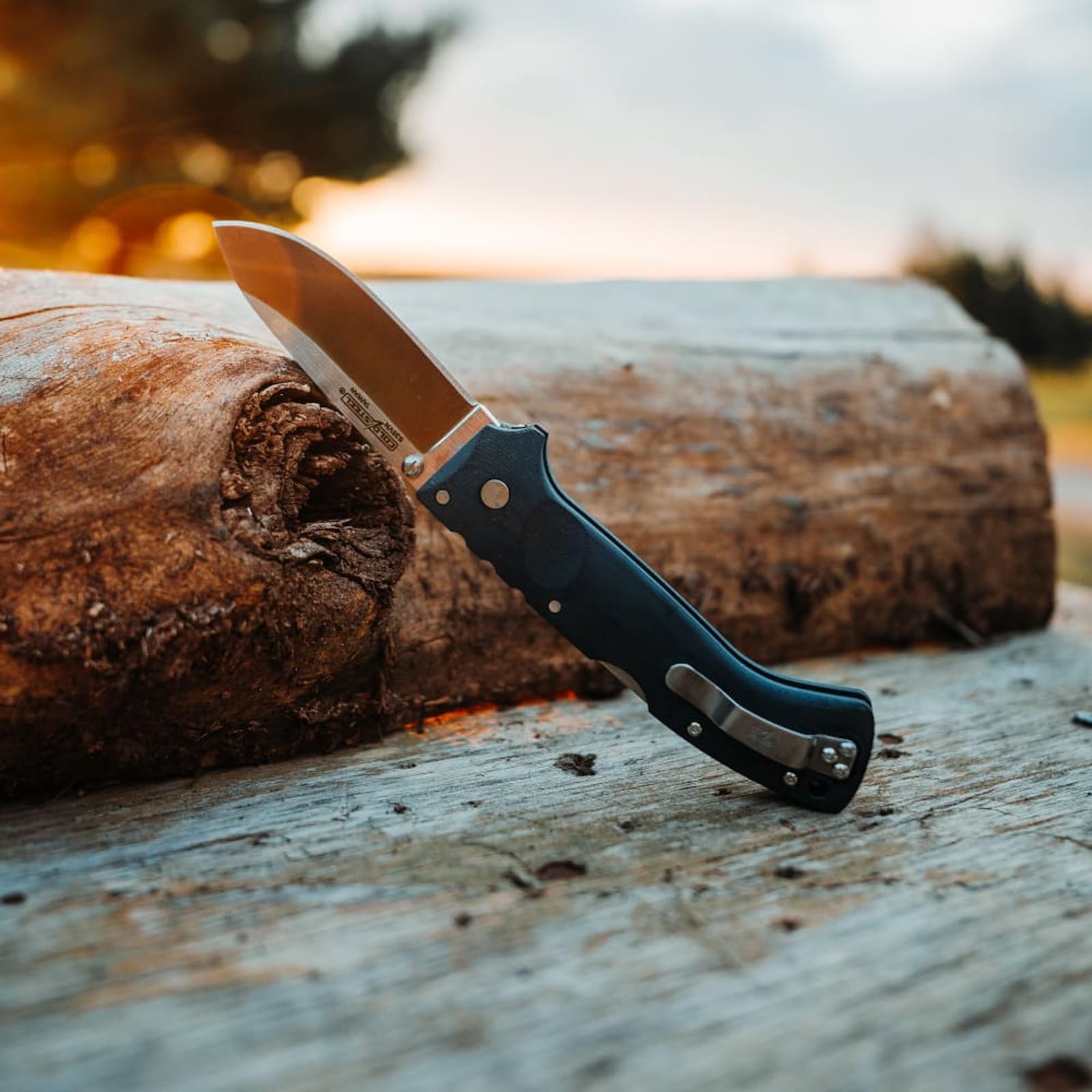 Cold Steel 3.5" Ultimate Hunter S35VN Razor-Sharp Blade 5" G-10 Easy-to-Grip Orange Handle Hunting Folding Knife with Tri-Ad Locking Mechanism