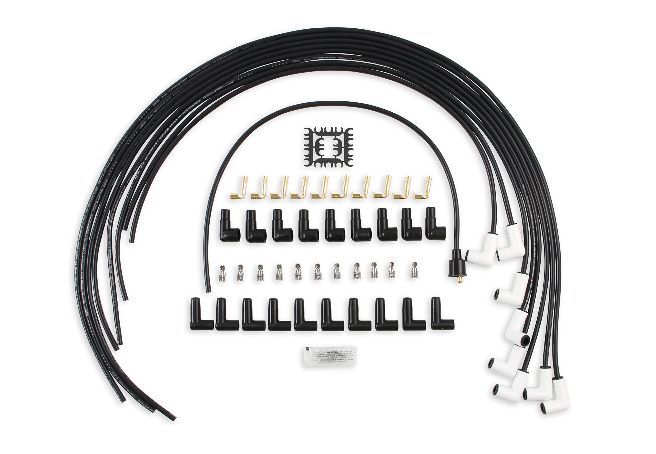 9001C ACCEL Extreme 9000 Spark Plug Wire Set - Universal - 90 Degree White Ceramic Boots