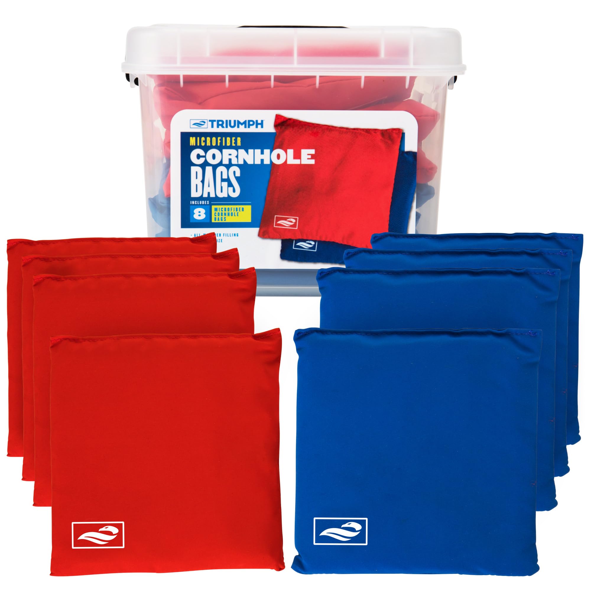 Classic TRIUMPH SPORTS USA Cornhole Bags - Includes Eight 12.5oz Cornhole Bags and Carry Tub