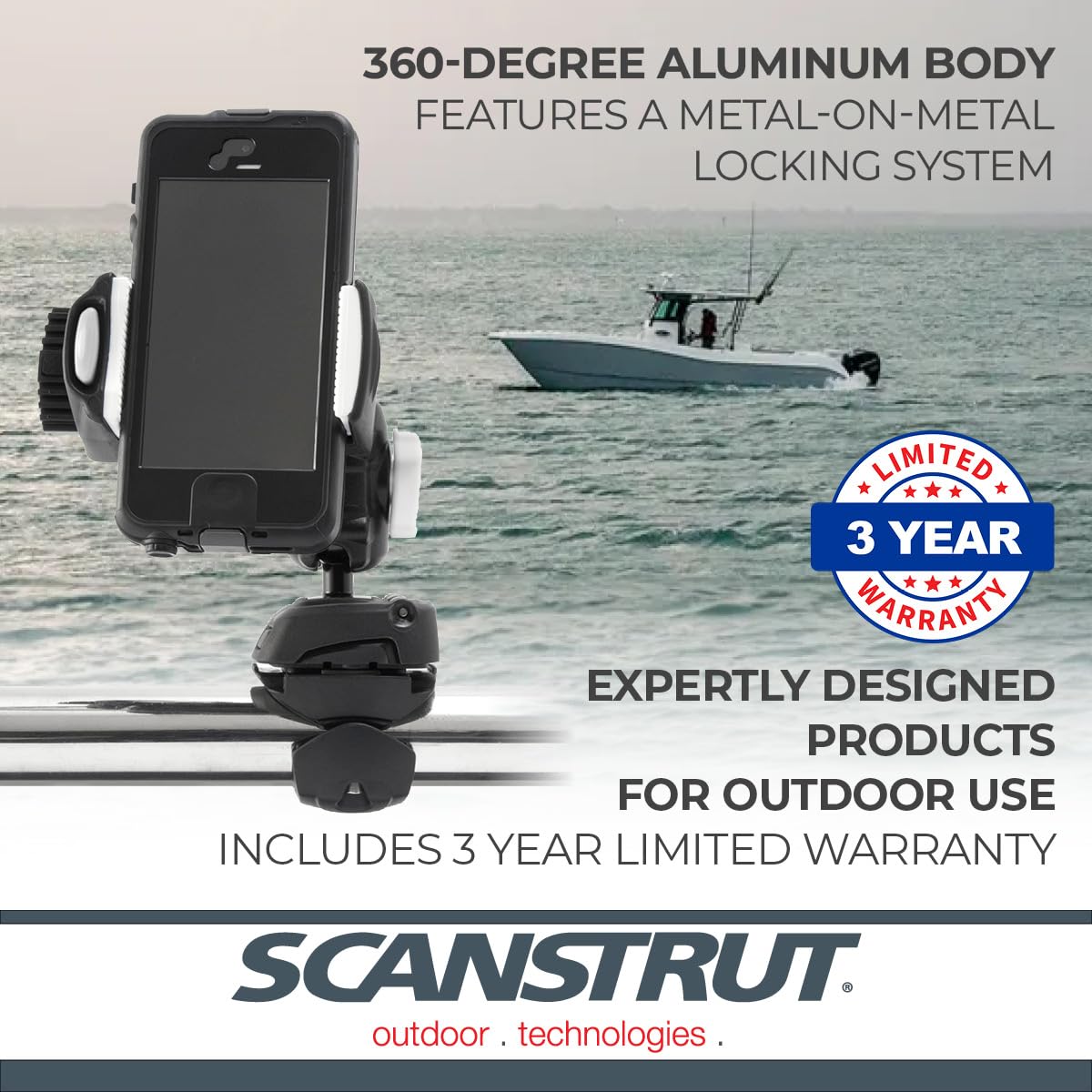 ROKK Mini Scanstrut RLS-509-402 for Phone with Rail Base