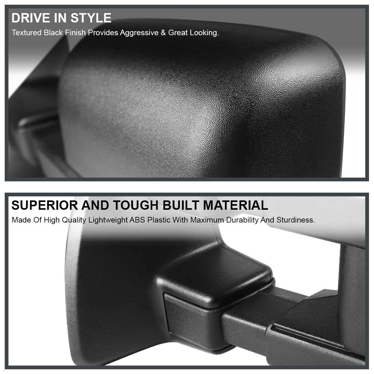 Spec-D Tuning Power Black + Heated Towing Mirrors w/Signal Compatible with 1999-2016 Ford F250 F350 F450 Super Duty Left + Right Pair