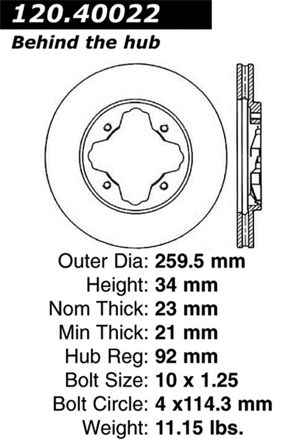 StopTech Centric 127.40022R Sport Drilled/Slotted Brake Rotor (Front Right), 1 Pack