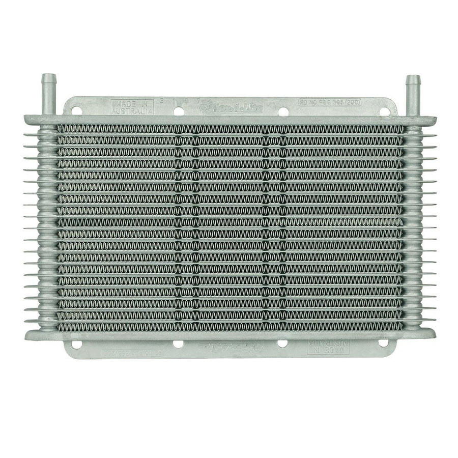 Stacked Plate 17-Row Transmission Cooler 400117, 11 x 6 x 3/4" with 3/8 inch Barbed Fittings