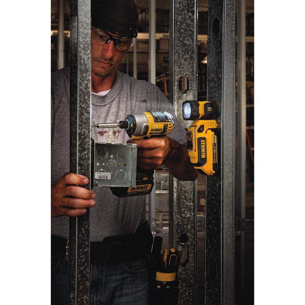 20V MAX DEWALT LED Work Light Rechargeable, LED Flashlight, Magnetic Flashlight, Freestanding and Clip-On Light, 360 degree pivoting Head, Tool Only (DCL044)