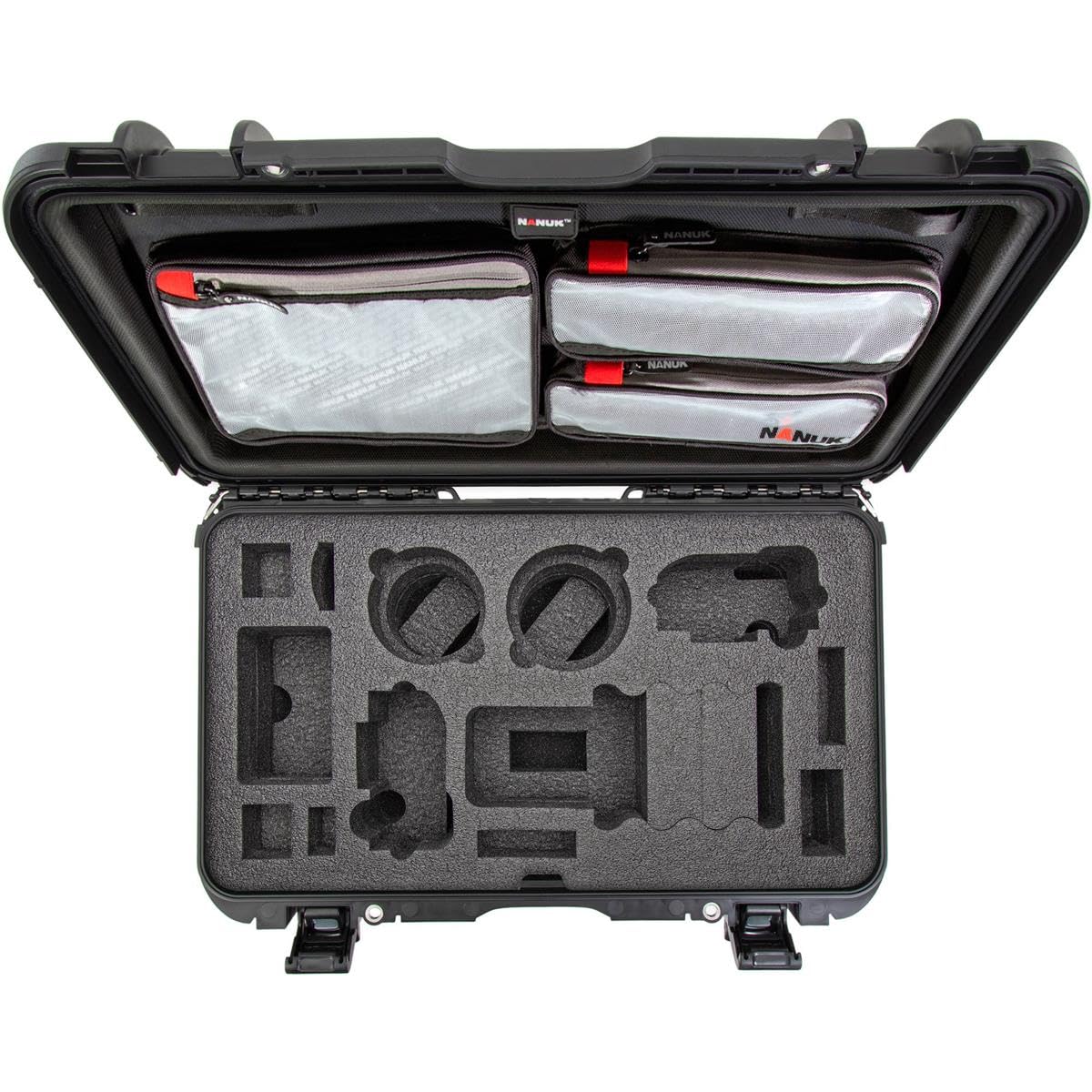 Waterproof Nanuk 935 Hard Case with Lid Organizer and Foam Insert for Canon, Nikon - 2 DSLR Body and Lens/Lenses - Black