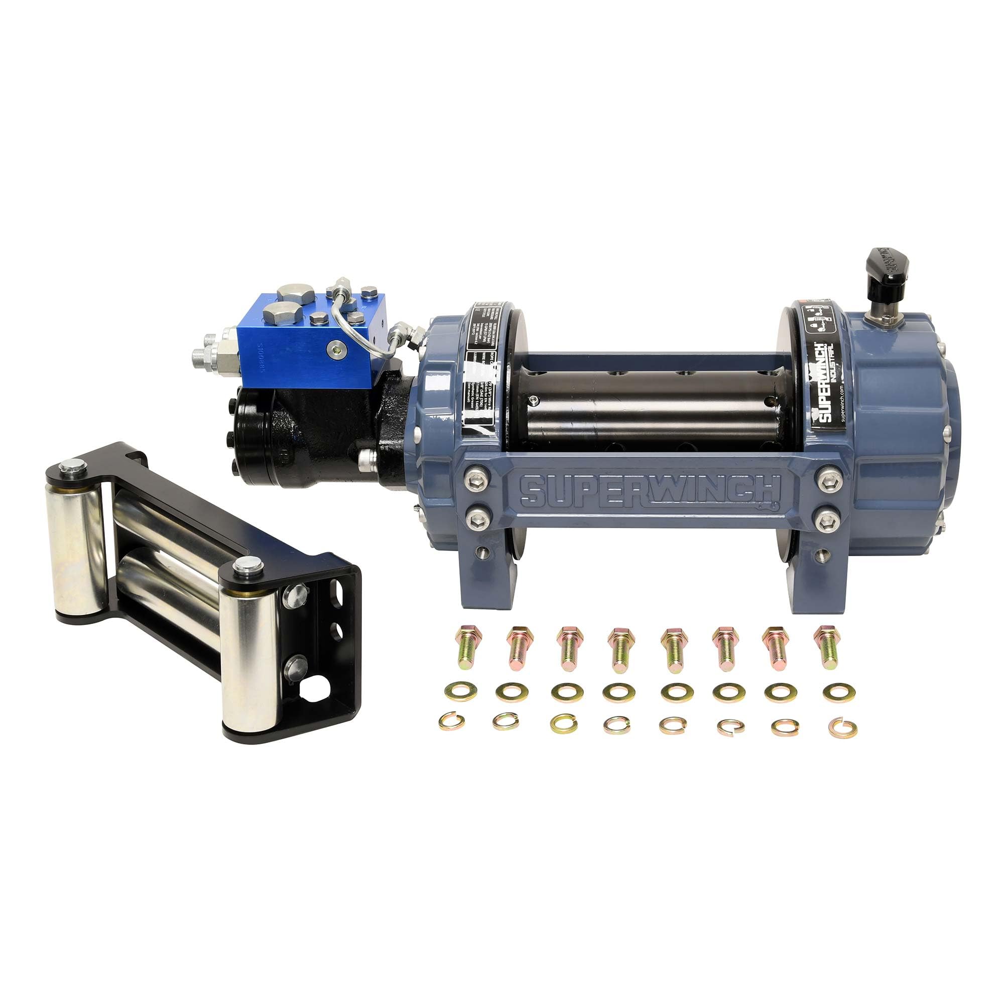 Industrial Superwinch S100432 SI Narrow Drum Hydraulic Winch 10000lb (4536kg) Single Line Pull with Roller Fairlead