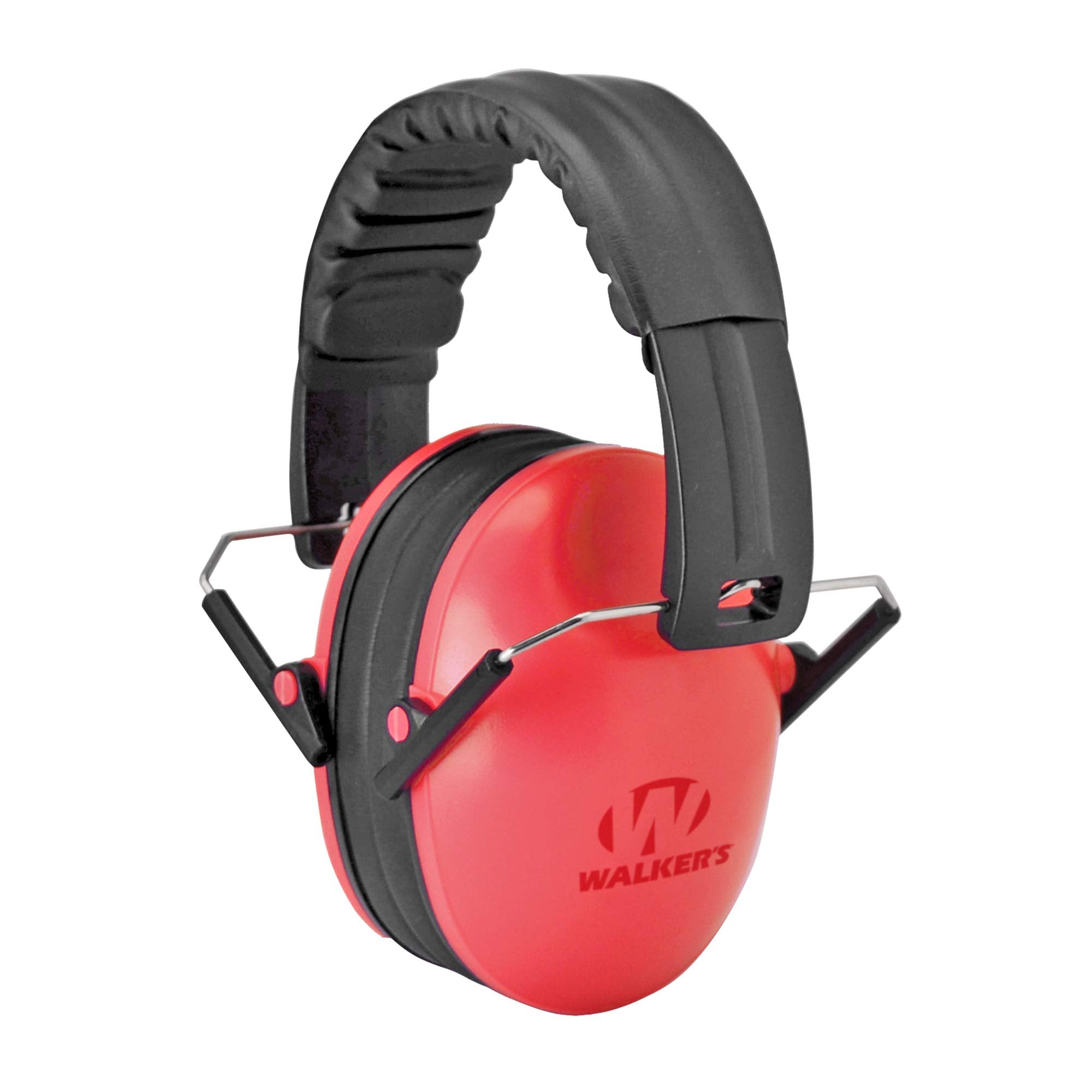 WALKER’S Low Profile Youth Children’s Lightweight Padded Adjustable Folding Noise-Reducing Hearing Protection Earmuffs, Coral