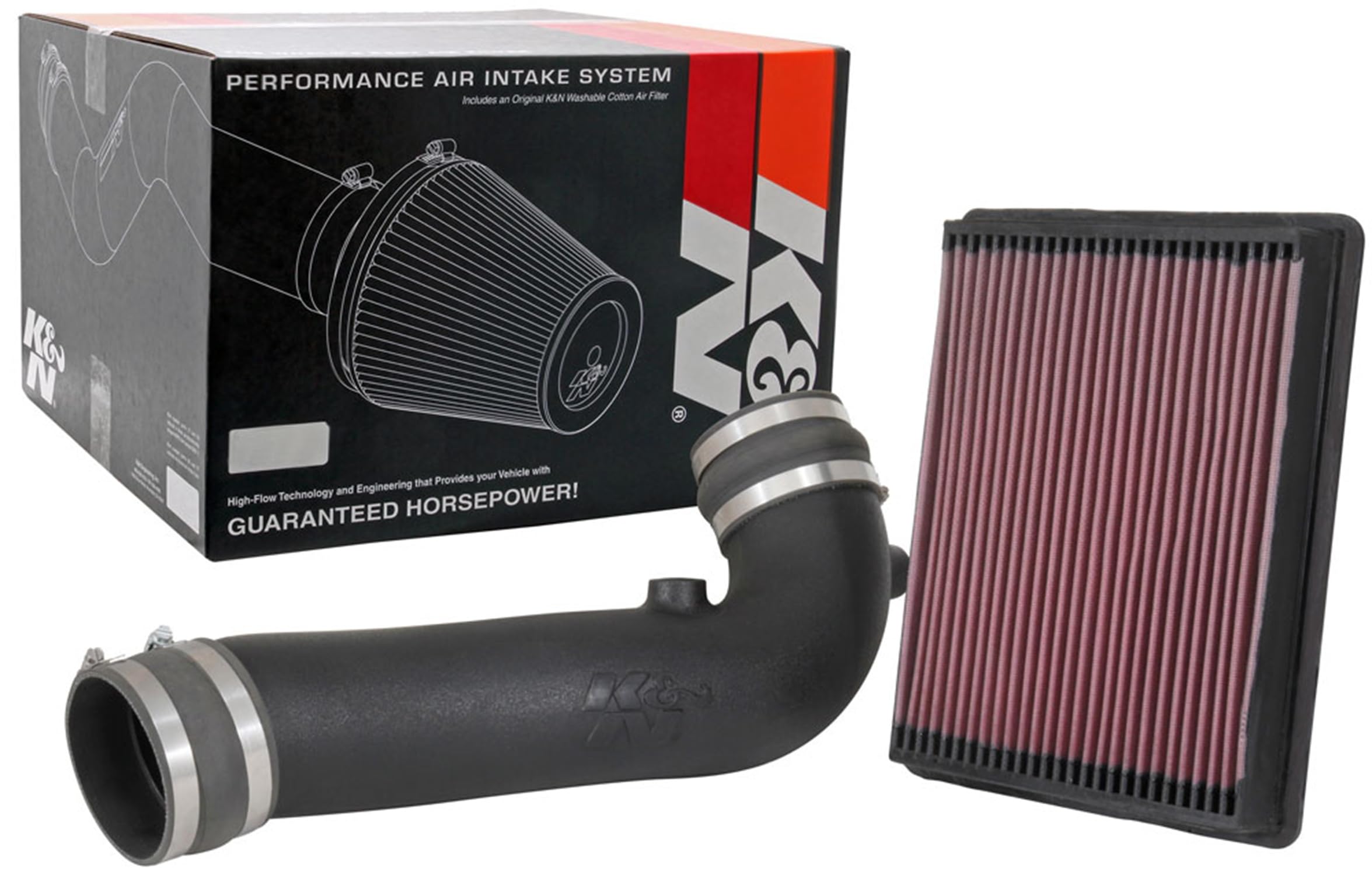 Cold Air Intake System K&N: High-Flow Air Filter, Increase Performance & Towing: Compatible with 2017-2020 Cadillac/Chevrolet/GMC: Escalade, Silverado, Subruban, Tahoe, Sierra, Yukon, 57-3098