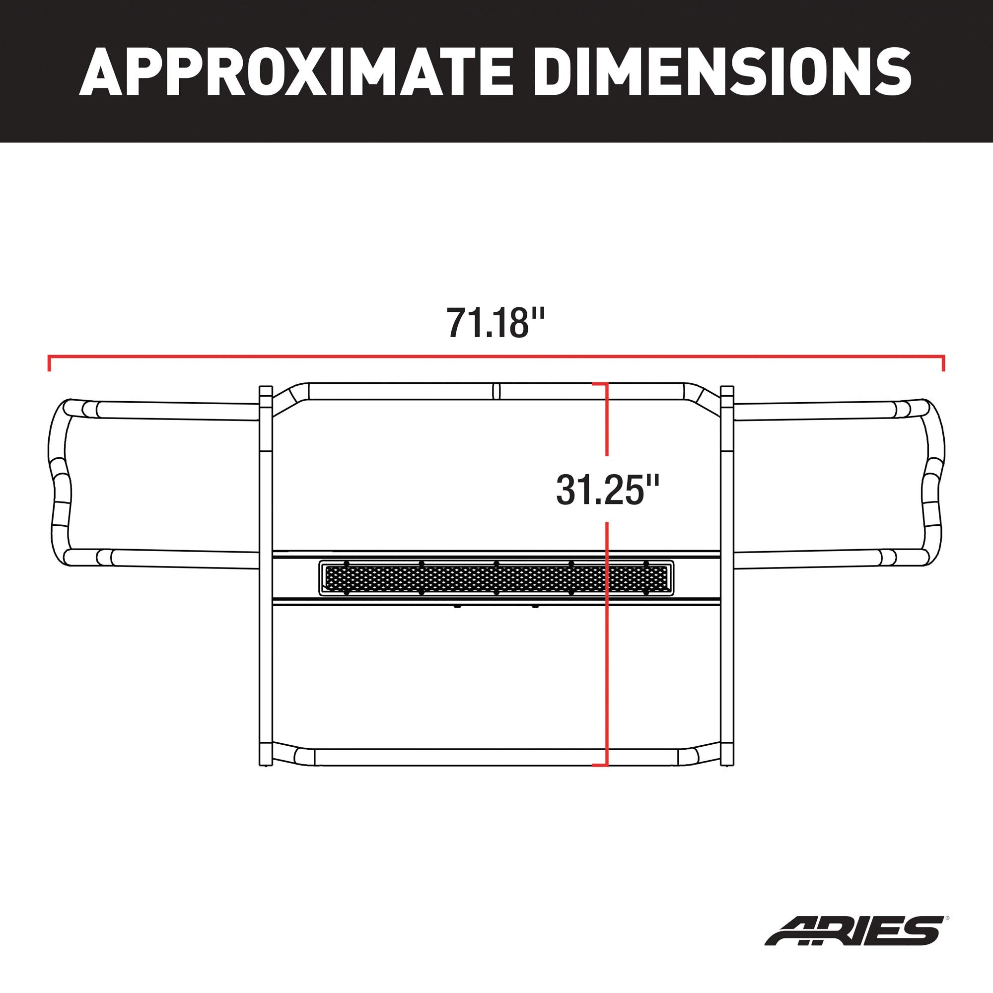 Pro Series ARIES Black Steel Grille Guard, No-Drill, Select Toyota Tacoma