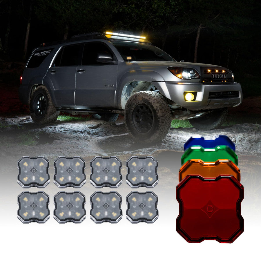 Stage Series Diode Dynamics Single Color LED Rock Light Kit (8-Pack), without Magnet Mounts
