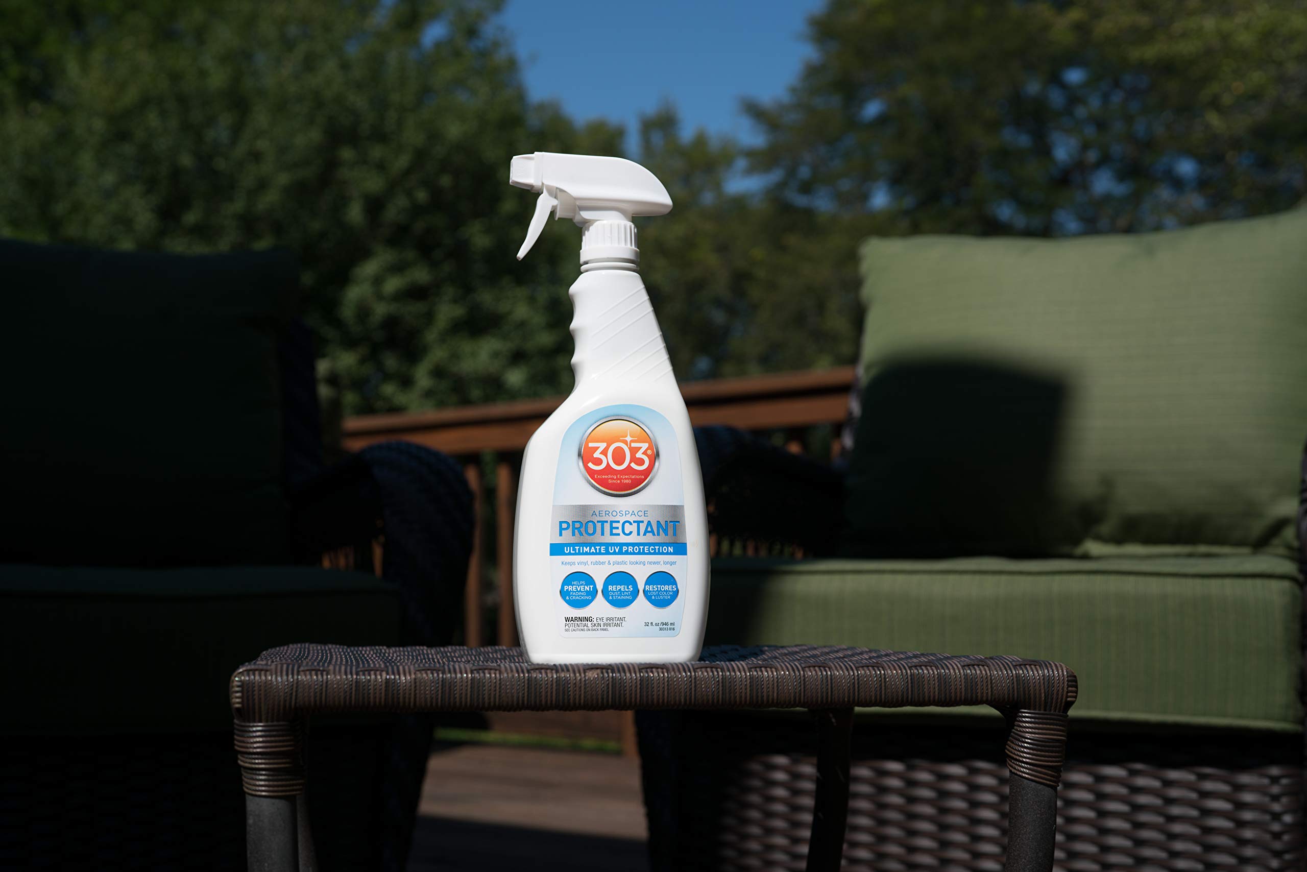 303 Products Protectant Aerospace Spray, UV Protection, Repels Dust, Dirt, & Staining, Matte Finish, Restores Like-New Appearance, Outdoor Cleaning Supplies 32 Fl. Oz.