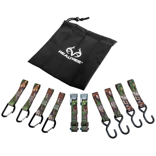 Camo Gear Realtree Hanger Tree Strap, 8 Movable Metal Hooks, Hunting, Camping - 240313