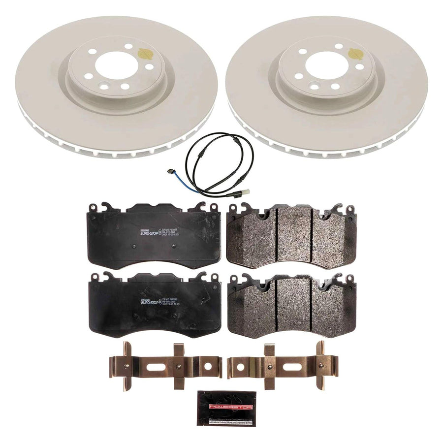 Euro-Stop Power Stop ESK6660 Front Brake Kit- Coated Brake Rotors & Ceramic Brake Pads For Land Rover Range Rover Sport 2010-2013 [Model Specific]