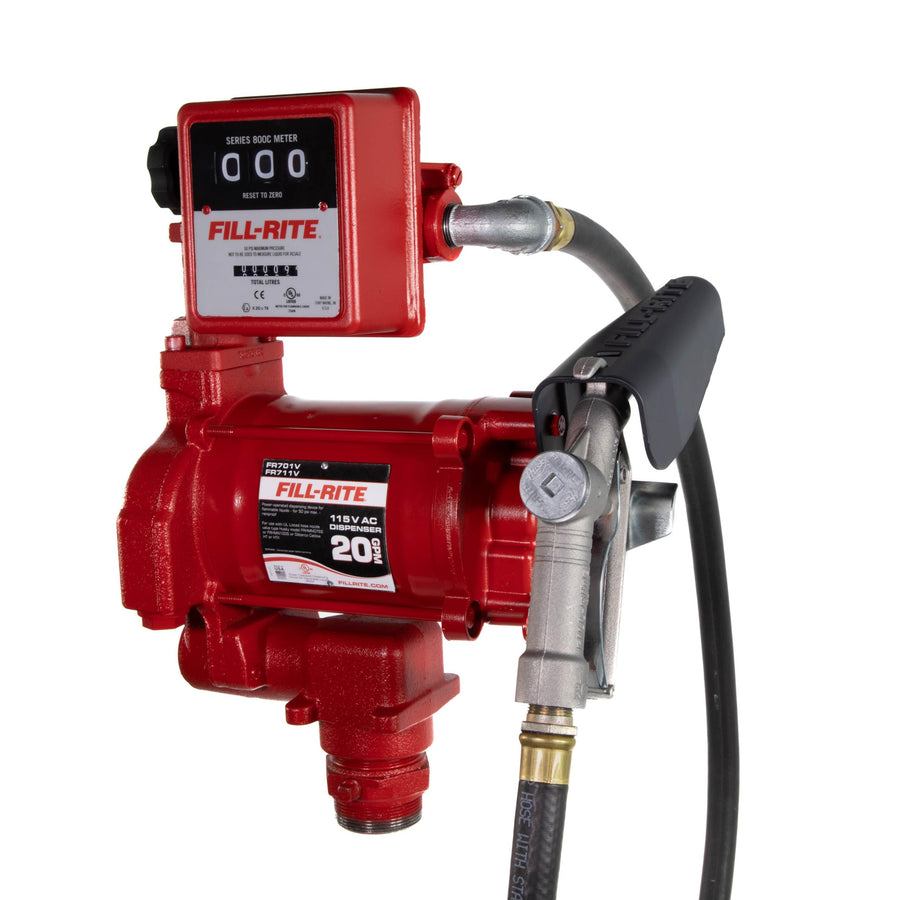 Fill-Rite 115V FR701VL Fuel Transfer Pump with Standard Mechanical Meter Package, Liters | For Gasoline, Diesel, Kerosene, Ethanol Blends, Methanol Blends & Biodiesel up to B20